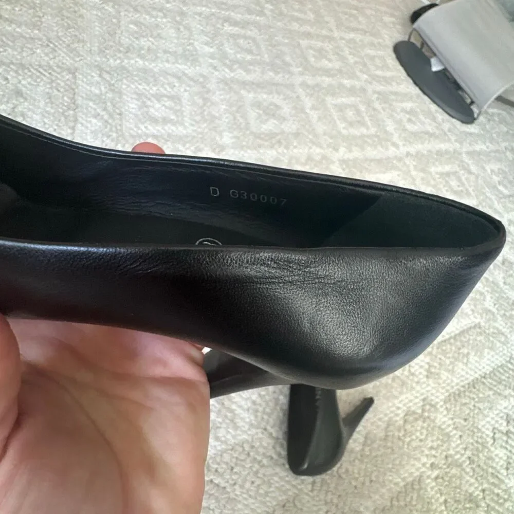 Chanel Lambskin CC Cap Toe Platform Chain Pumps size 36.5 Black